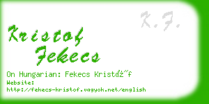 kristof fekecs business card